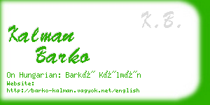 kalman barko business card